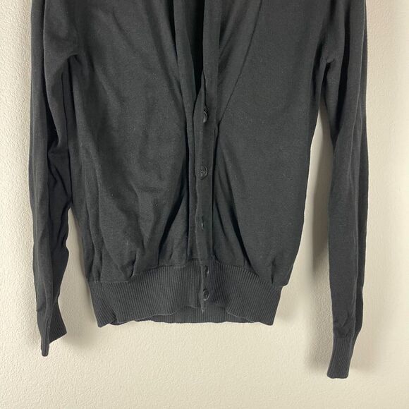 Antony Morato Cardigan Sweater Mens Large Black Knit Button Front Shawl Collar - Picture 3 of 13